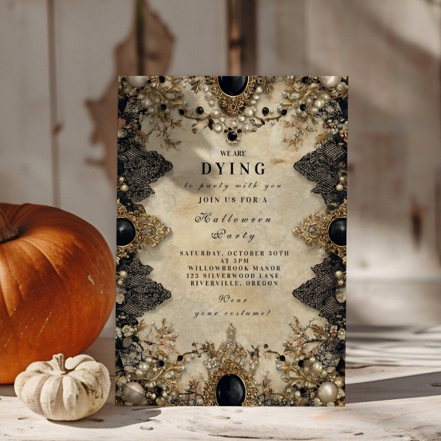 Invitation Hauné Cameo Gothic Halloween (Créateur téléchargé)