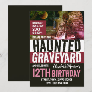 Invitation Hauné Graveyard Thème Escape Room Anniversaire