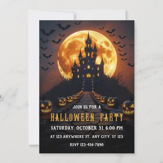 Invitation Haunted Castle Halloween (Devant)