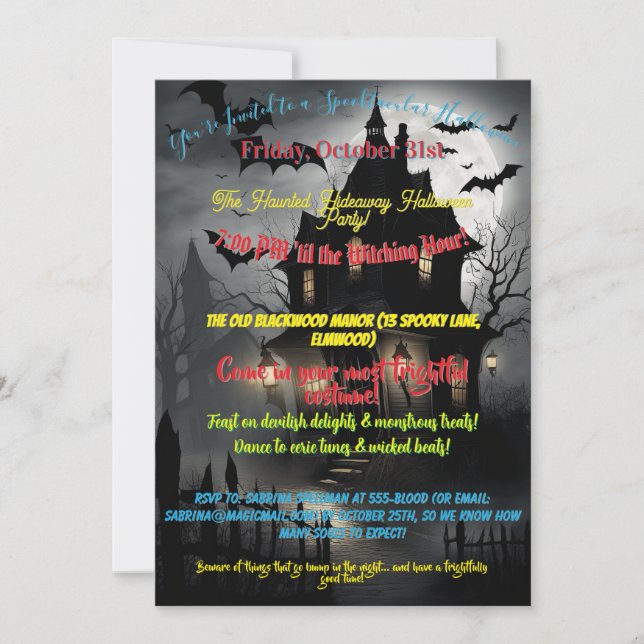 Invitation Haunted House Halloween (Devant)