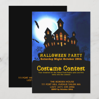 Invitation Haunted House Halloween Costume Party