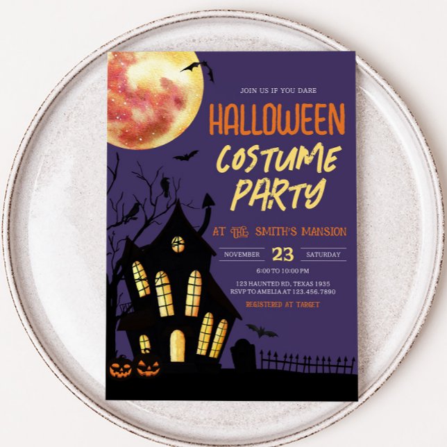 Invitation Haunted House Halloween Costume Party (Halloween Costume Party Invitation)