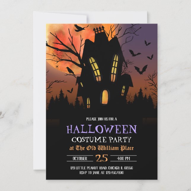 Invitation Haunted House Halloween Party (Devant)