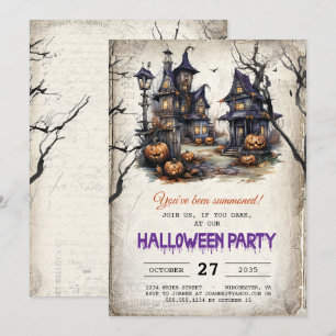 Invitation Haunted Maisons Éffrayant Halloween Party