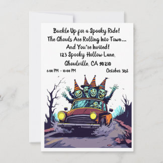 Invitation Haunted Road Trip Halloween