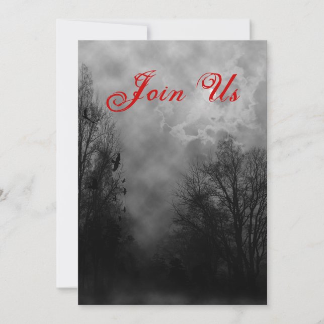 Invitation Haunted Sky Custom Halloween Modèle d'invitation (Devant)