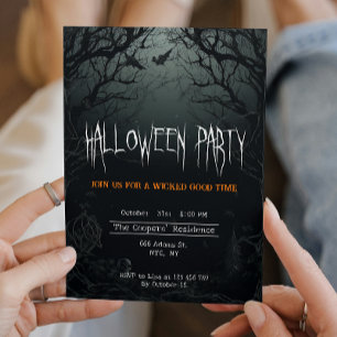 Invitation Haunting Dark Trees Déplaisant Halloween Party
