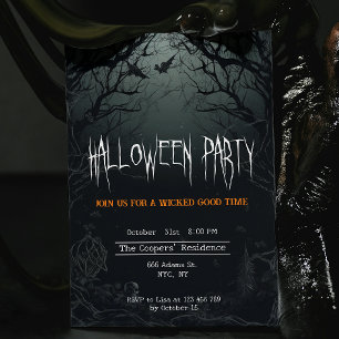 Invitation Haunting Dark Trees Déplaisant Halloween Party