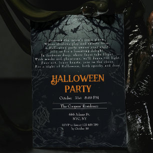 Invitation Haunting Dark Trees Poème Déplaisant Halloween Par