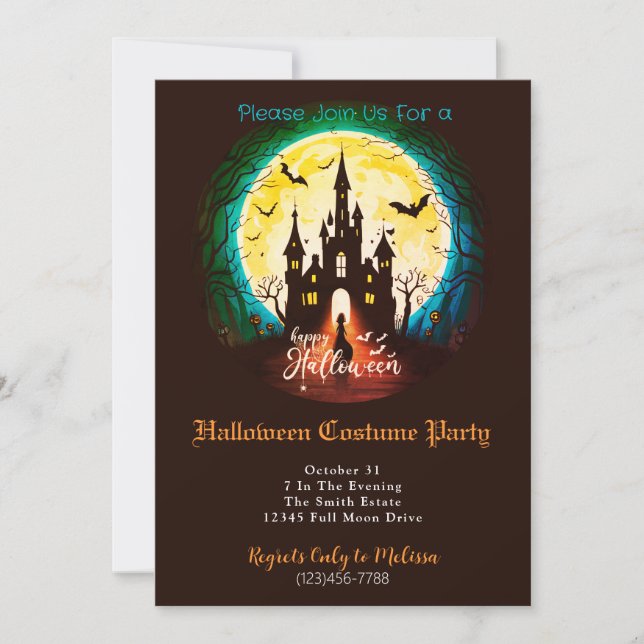 Invitation Hauny Castle Happy Halloween Costume Party (Devant)