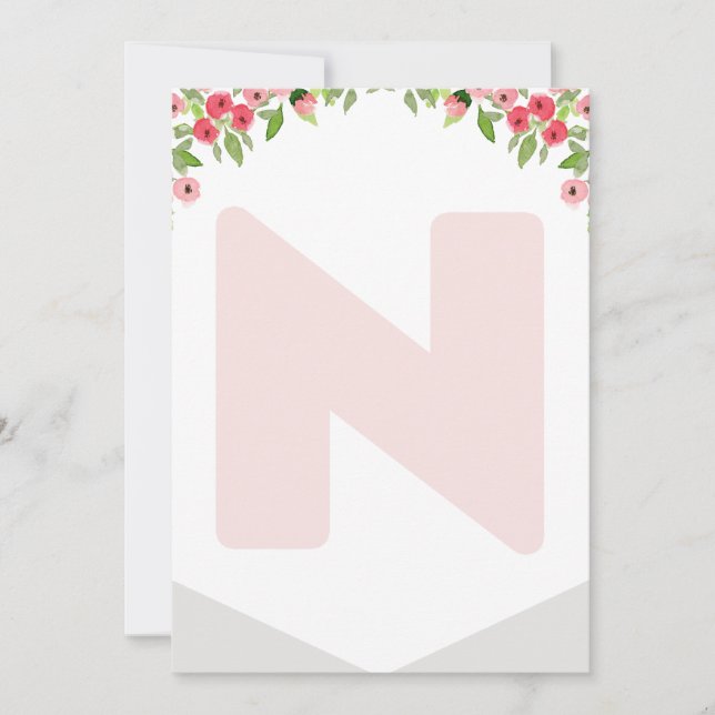 Invitation Haute Chaise 1er Anniversaire Bannière boisée LETT (Devant)