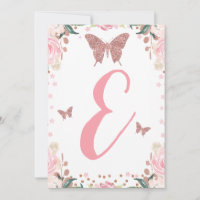 Haute Chaise Papillon rose 1er Anniversaire Lettre