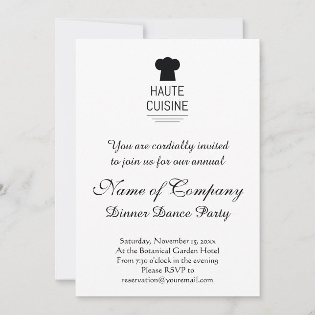 Invitation Haute Cuisine gastronomique française (Devant)