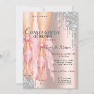 Invitation Hauts Talons Arc Goulettes,Rose Gold Quinceañera