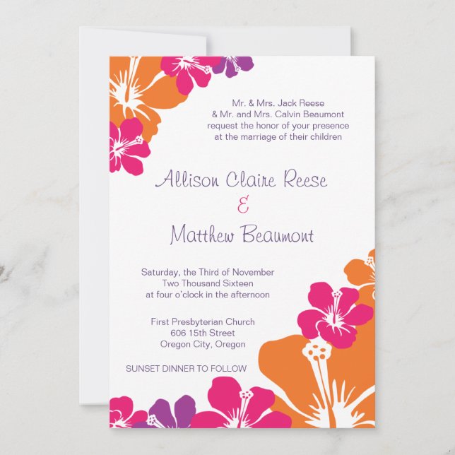 Invitation hawaïen (Devant)