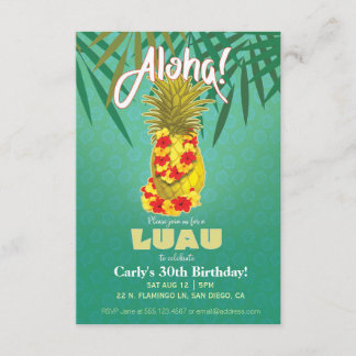 Invitation hawaïenne de partie de Luau