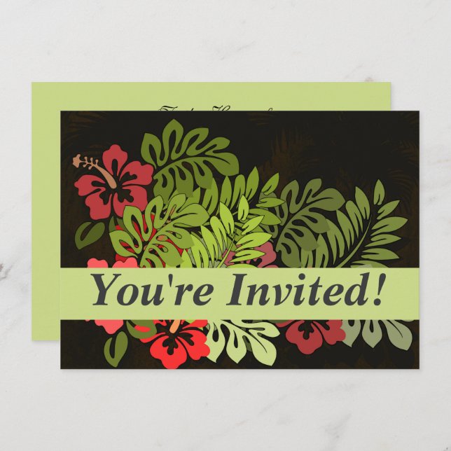 Invitation Hawaii Aloha Flower Art Print (Devant / Derrière)
