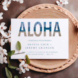 Invitation Hawaii Beach Aloha Photo Destination Mariage