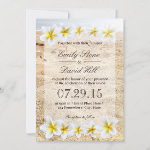 Invitation Hawaiian Plumeria Flowers Plage thème Mariage
