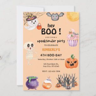 Invitation Hé Boo ! Halloween Ghost Spooktacular anniversaire