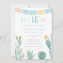 Invitation HE-esta Baby shower Mexicain Couples Pour Garçon