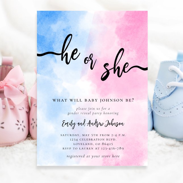 Invitation He or She Gender Reveal  (Créateur téléchargé)