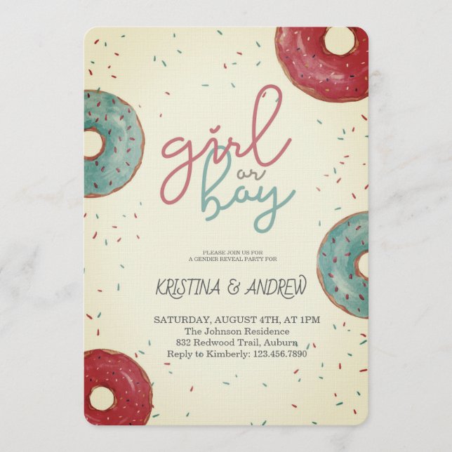 Invitation He or She Gender Reveal Party (Devant)