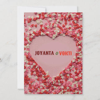Invitation Heart love Joyanta & Vokti red maroon color