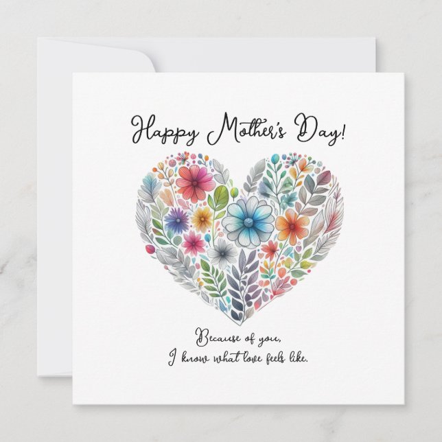 Invitation Heart Shape Happy Mother’s Day (Devant)