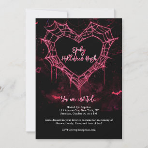 Invitation Heart Spider Web rose Gothique Filles Halloween