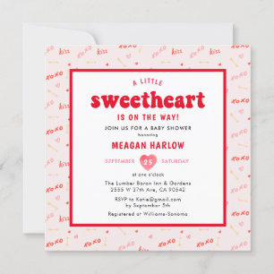 Invitation Heart Valentine's Day Février Baby shower