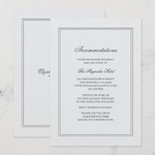 Invitation Hébergement de mariage élégant simple classique bl