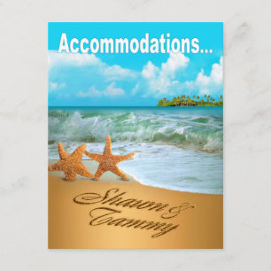 Invitation Hébergement pour mariage sur la plage pour couple 