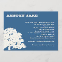 Hébreu d'arbre d'Ashton d'invitation de Mitzvah de