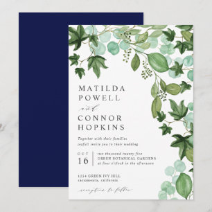 Invitation Hedera   IVY Eucalyptus Mariage botanique moderne