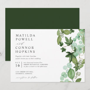Invitation Hedera   IVY Green Garden moderne Mariage botaniqu