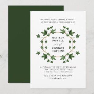 Invitation Hedera Mariage géométrique Botanique Ivy Forest