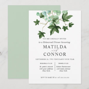 Invitation Hedera Repas de répétition de Mariages Feuille I