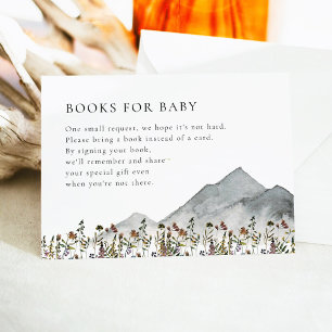 Invitation HEIDI Boho Fleur sauvage Mountain Books for Baby C