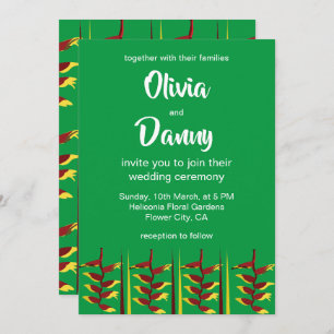 Invitation Heliconia Flower FlorMariage
