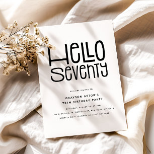 Invitation HELLO SEVENTY Moderne 70e anniversaire