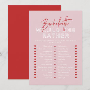 Invitation HENLEY Red Pink Voudrait-Elle Plutôt Jeu De Mariag