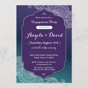 Invitation Henna Style Bijoux Fiançailles mariage invite