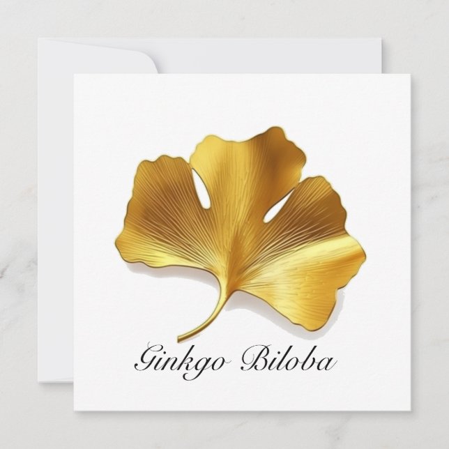 Invitation Herbal Life : Gold Ginkgo Biloba feuille personnal (Devant)
