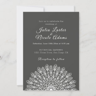 Invitation Herbe des Pampas Sèche Plume Douce Mandala Mariage