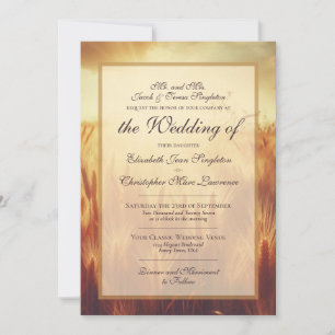 Invitation Herbes de la récolte d'automne doré Mariage formel