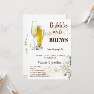 Invitation Herbes et verdure Bulle & Brews Couples Douche