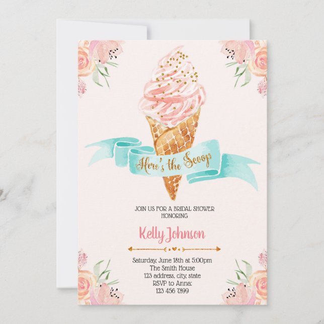 Invitation Heres l'invitation de thème de scoop (Devant)