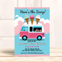 Heres Scoop Ice Cream Camion Anniversaire