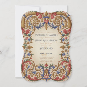 Invitation Héritage Mariage Baroque Renaissance Orné